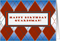 Happy Birthday Guardsman! Coast Guard Spirit Argyle card