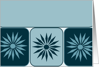 Stylishly Simple Geometric Teal Flowers card