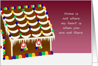 Missing You Gingerbread Home Holiday Card-When you are away card