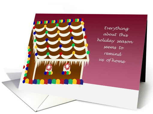 Missing Home from Deployed Military Gingerbread Home Holiday card