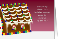 Missing Home from Deployed Military Gingerbread Home Holiday Card