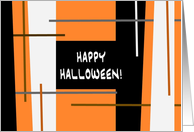 Happy Halloween! Black, White and Orange Design card