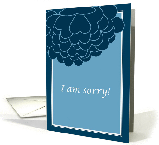 I Am Sorry! Upside Down Blue Heart Flower card (887336)
