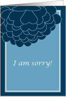I Am Sorry! Upside Down Blue Heart Flower card