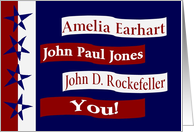 Famous Americans Born in July Happy Birthday Card