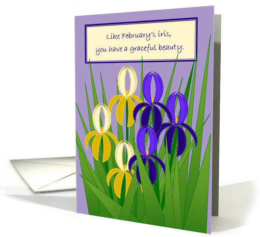 February Iris Birthday card (889305)