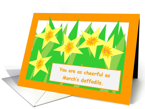 Friend March Daffodils Birthday card (889309)