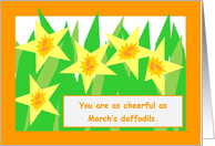 Friend March Daffodils Birthday Card