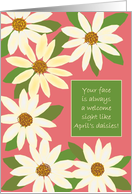 Friend April Daisies Birthday Card