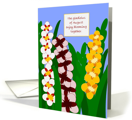 Friend August Gladiolus Birthday card (889325)