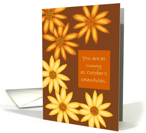 Friend October Calendula Birthday card (889339)