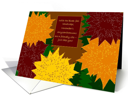 November Chrysanthemum Birthday card (889341)