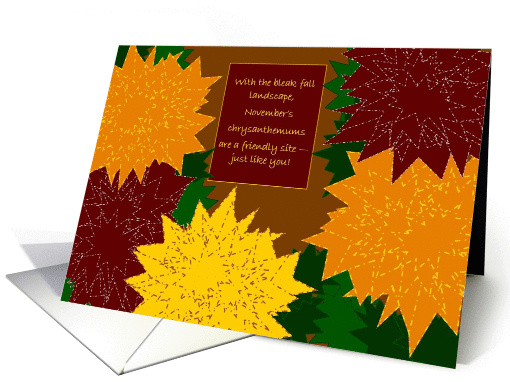 Friend November Chrysanthemum Birthday card (889342)