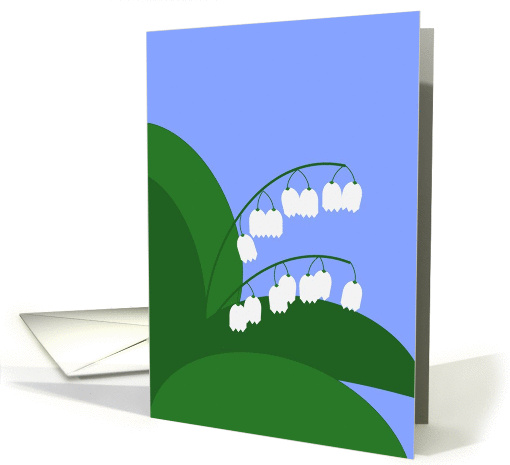 Lily of the Valley Thinking of You Far Away Graphic Design card