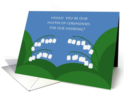 Master of Ceremonies? Lily of the Valley Wedding Party Request card
