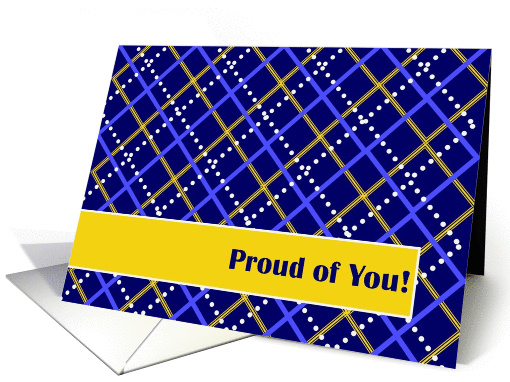 Proud of You! Award Congratulations - Blue and Gold Plaid card