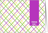 THANKS! for Teacher - Pink and Green Plaid Greetings card
