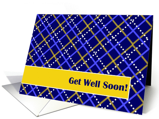 Surgery Get Well Soon! - Blue and Gold Plaid card (893452)