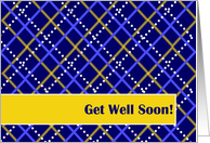 Surgery Get Well Soon! - Blue and Gold Plaid card