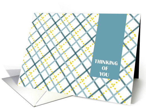 Thinking of You! Cancer Fight - Blue and Gold Plaid card (893453)