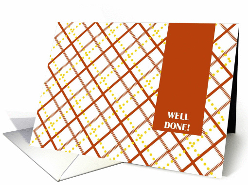 Well Done! Cancer Fight Victory - Orange and Gold Plaid card (893454)