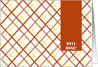 Well Done! Cancer Fight Victory - Orange and Gold Plaid card