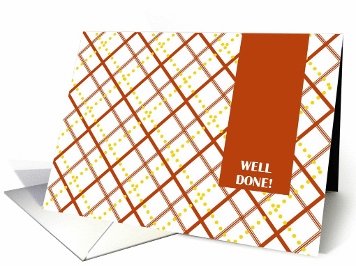 Well Done! Honor Roll - Orange and Gold Plaid card (893455)