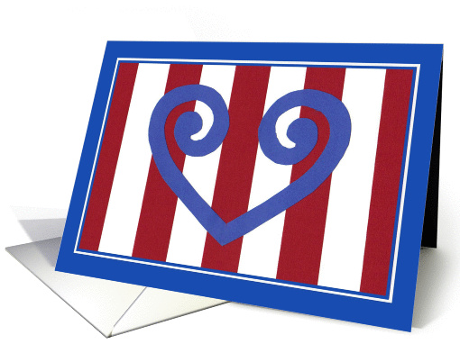 True Blue Heart - Thank You Service for Family card (897554)