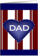 Blue Heart My Dad Father’s Day FROM Military Member card