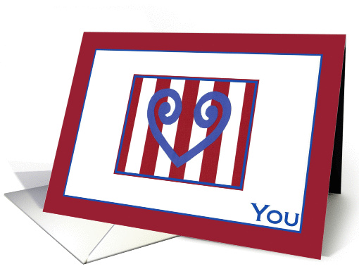 Blue Doodle Heart You - Military Spouse Appreciation card (897790)