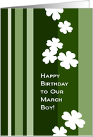 Happy Birthday to Our March Boy! Four Leafed Clover from All of Us card