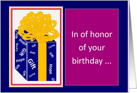 In Your Honor - Happy Birthday card