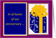 Anniversary In Your Honor - Donation Made card