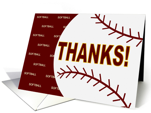 Thanks Softball Team Mom card (907316)