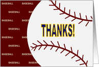 Baseball Season Help Thank You card