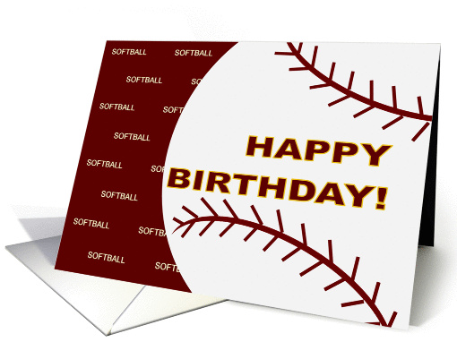 Complimentary Softball Birthday Wishes for Son card (908306)