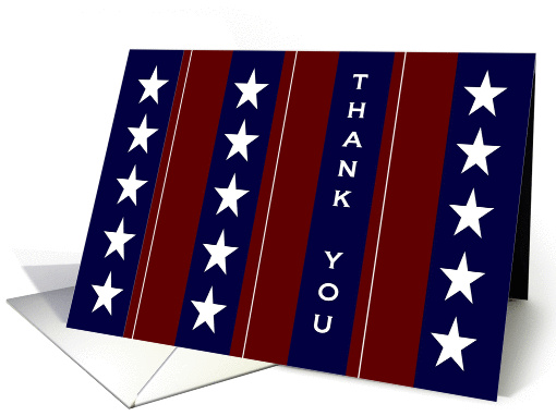 Patriotic Stars and Stripes Thank You - Blank card (908735)