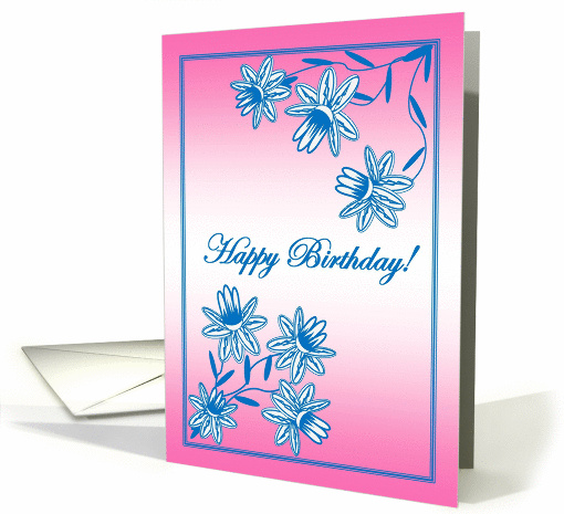 Jacobean Floral Design - Happy Birthday to Wonderful Daughter card