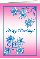 Jacobean Floral Design - Happy Birthday to Wonderful Daughter card