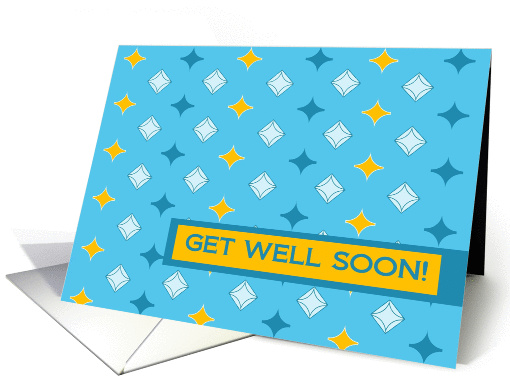 Humorous Get Well Soon Wish - Blue and Gold card (916811)
