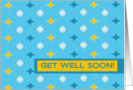 Humorous Get Well Soon Wish - Blue and Gold card