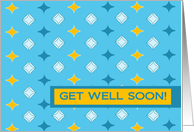 Humorous Get Well Soon Wish from Both of Us - Blue and Gold card