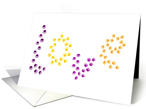 Puppy Print Love - New Puppy Congratulations card (917365)