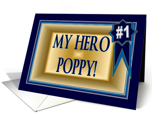 My Hero Poppy - Funny Happy Birthday for Grandfather card (917835)