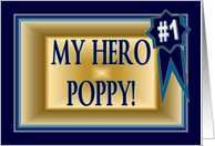 My Hero Poppy - Funny Happy Birthday for Grandfather card