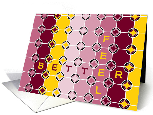 Feel Better! Eclectic Geometric Surgery & Speedy Recovery Wishes card