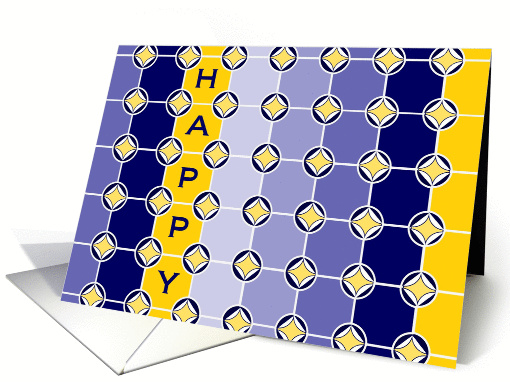 Happy Birthday for Him! Eclectic Geometric Wishes card (920838)