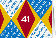 We Celebrate You at 41! - Harlequin Happy Birthday from a Group! card