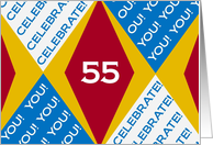 We Celebrate You at 55! - Harlequin Happy Birthday from a Group! card