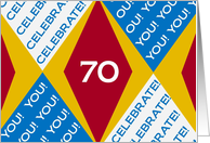 We Celebrate You at 70 - Harlequin Happy Birthday from a Group! card